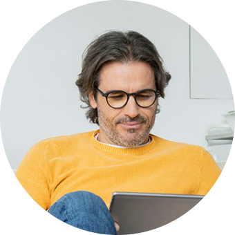 Man working on laptop